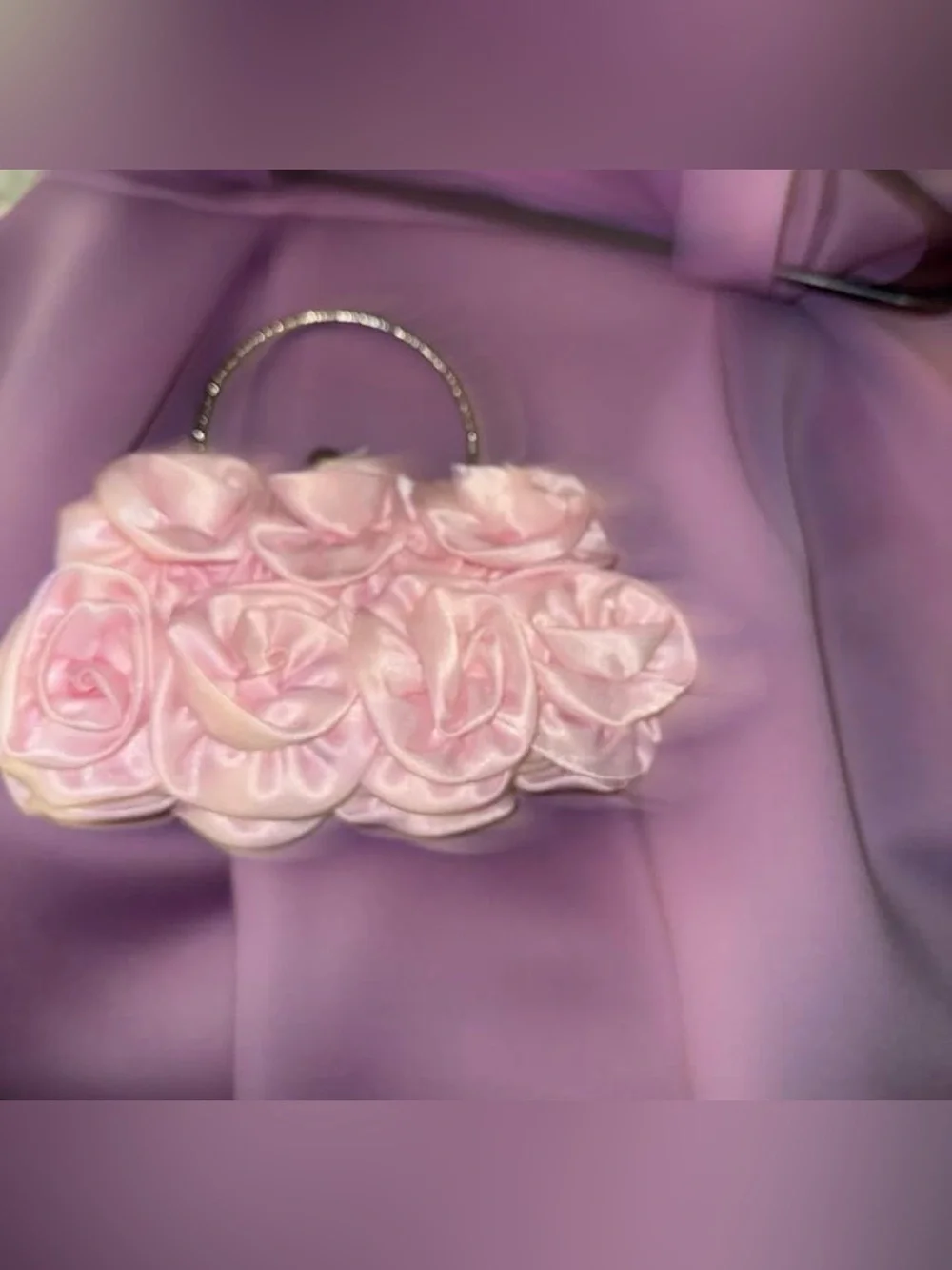 Women Evening Clutch Bag Floral Satin Small Purses with Detachable Strap